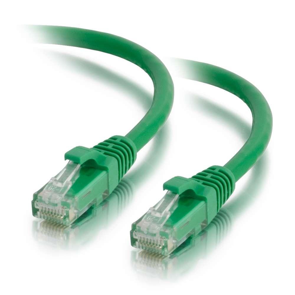 0.5m Cat6 Rollover Console Cable in green, featuring rugged design and gold contacts.