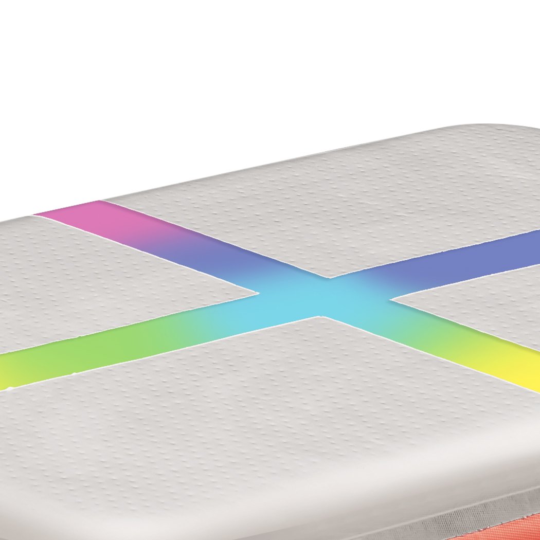 0.6M x 1M inflatable air track block in red, designed for gymnastics and cheerleading training with anti-slip surface.