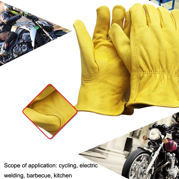 A pair of JJ-5002 outdoor riding gardening gloves made from genuine sheepskin, showcasing their soft texture and durable design.