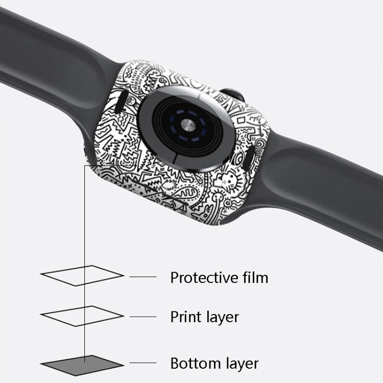 A close-up of the Full-Inclusive Border Sticker Watch Protective Film, showcasing its matte texture and precise cutouts for watch protection.