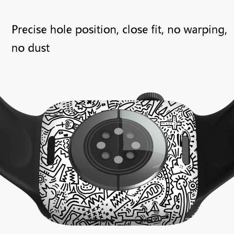 A close-up of the Full-Inclusive Border Sticker Watch Protective Film, showcasing its matte texture and precise cutouts for watch protection.