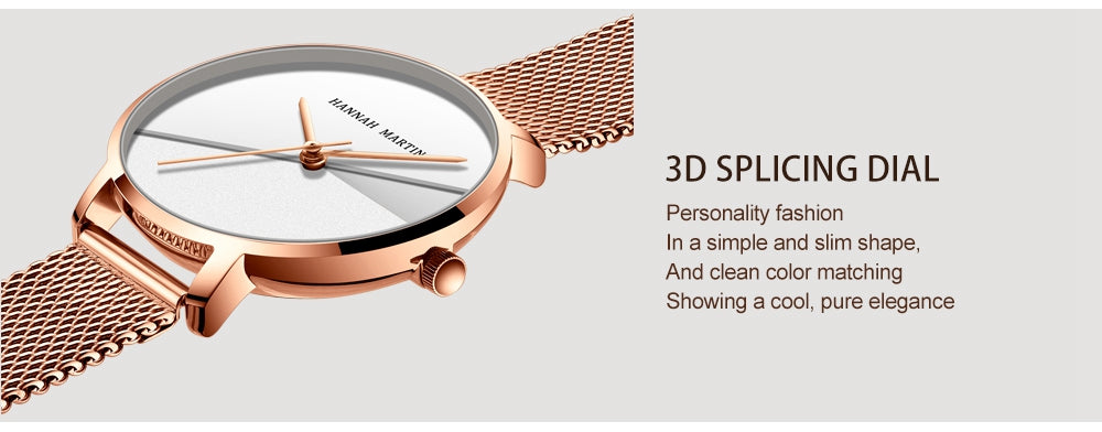 Elegant 1 Set Bracelet & Watch featuring a gradient rose gold dial, stainless steel mesh band, and a stylish design suitable for women.