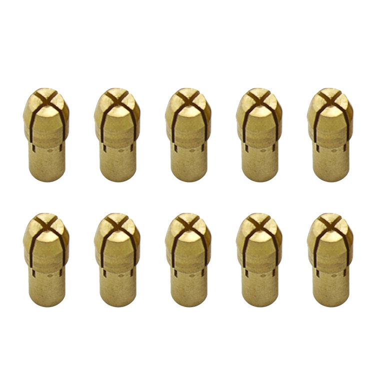 10 PCS Three-claw Copper Clamp Nuts for Electric Mill Fittings, showcasing their durable design and precise dimensions.
