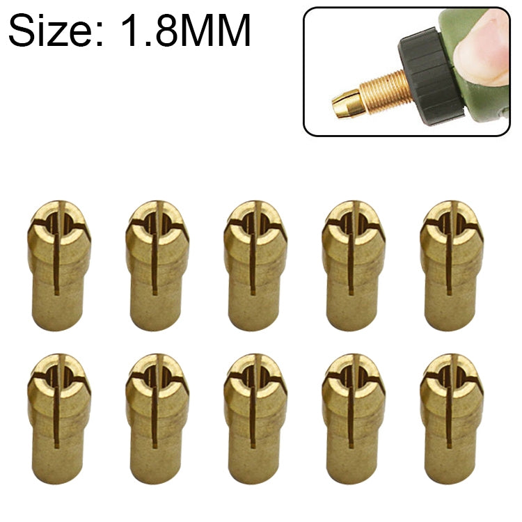 10 PCS Three-claw Copper Clamp Nuts for Electric Mill Fittings, showcasing their durable design and varied inner hole diameters.