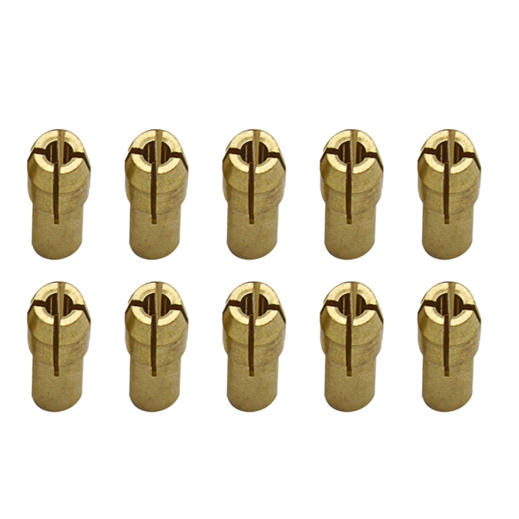 10 PCS Three-claw Copper Clamp Nuts for Electric Mill Fittings, showcasing their durable design and varied inner hole diameters.