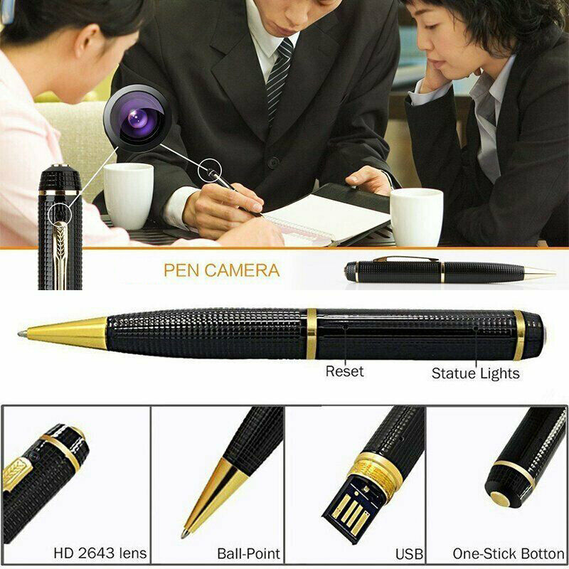 1080P HD Pocket Pen Camera, a sleek and discreet mini body video recorder designed to look like a regular pen.