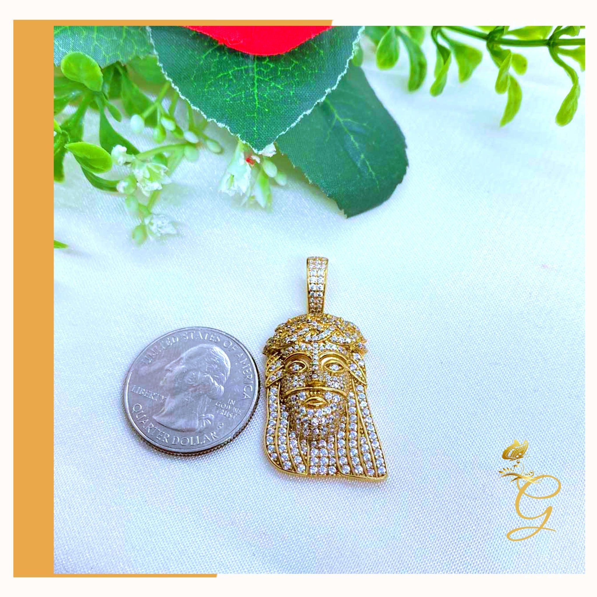 10K Yellow Gold Jesus Pendant featuring intricate design and solid gold craftsmanship, weighing approximately 8.23 grams.
