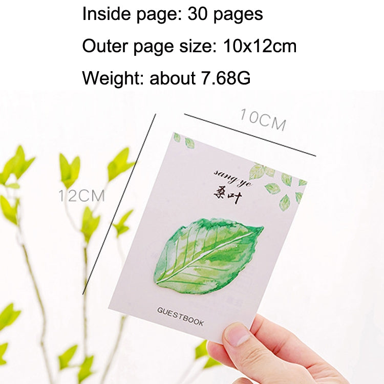10pcs F073 Cute Small Fresh Leaves Sticky Notes in a decorative design, showcasing vibrant leaf patterns on sticky paper.