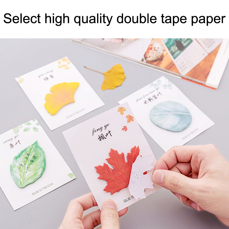 10pcs F073 Cute Small Fresh Leaves Sticky Notes in a decorative design, showcasing vibrant leaf patterns on sticky paper.