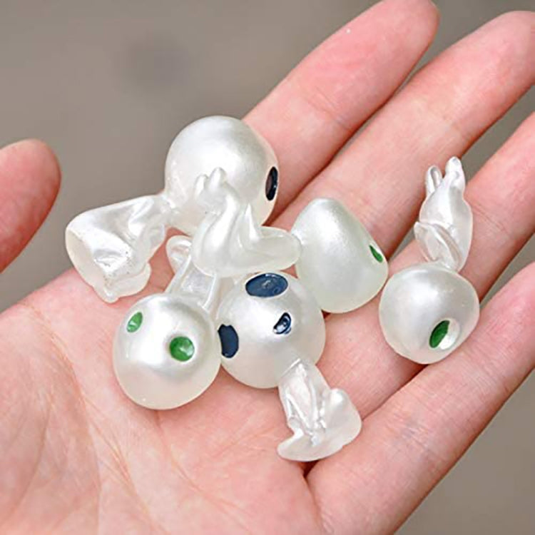 A set of 10 Halloween Alien Ghost Micro Landscape Ornaments in vibrant colors, showcasing their unique designs and glow-in-the-dark feature.