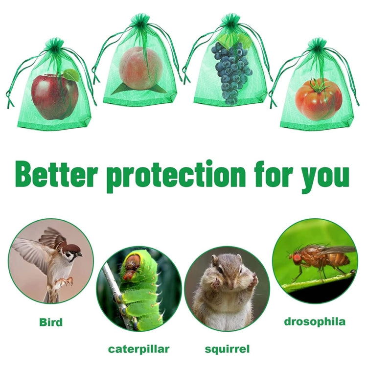 100pcs Fruit Protection Bag made of breathable gauze, designed to protect fruits from insects and birds while allowing sunlight and air to pass through.