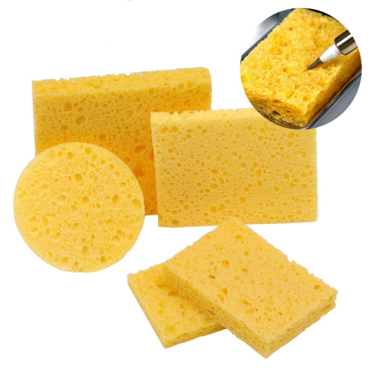 10 pieces of high-temperature resistant wood pulp cotton cleaning sponges for soldering iron maintenance.