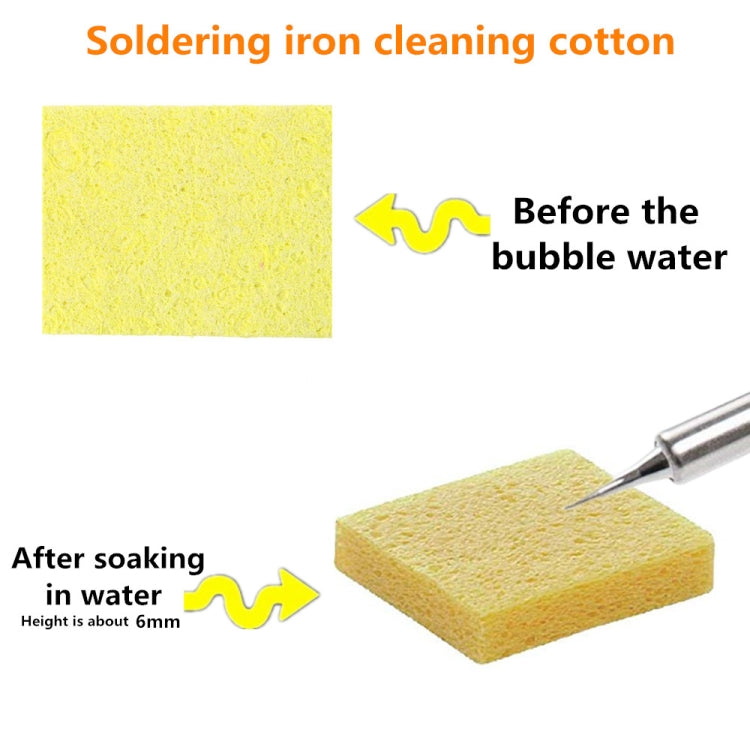 10 pieces of high-temperature resistant wood pulp cotton cleaning sponges for soldering iron maintenance.