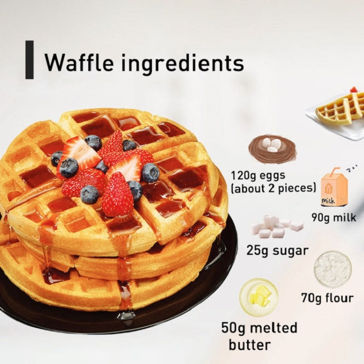 1000W Waffle Maker with non-stick coating and adjustable temperature settings, perfect for making waffles and sandwiches.