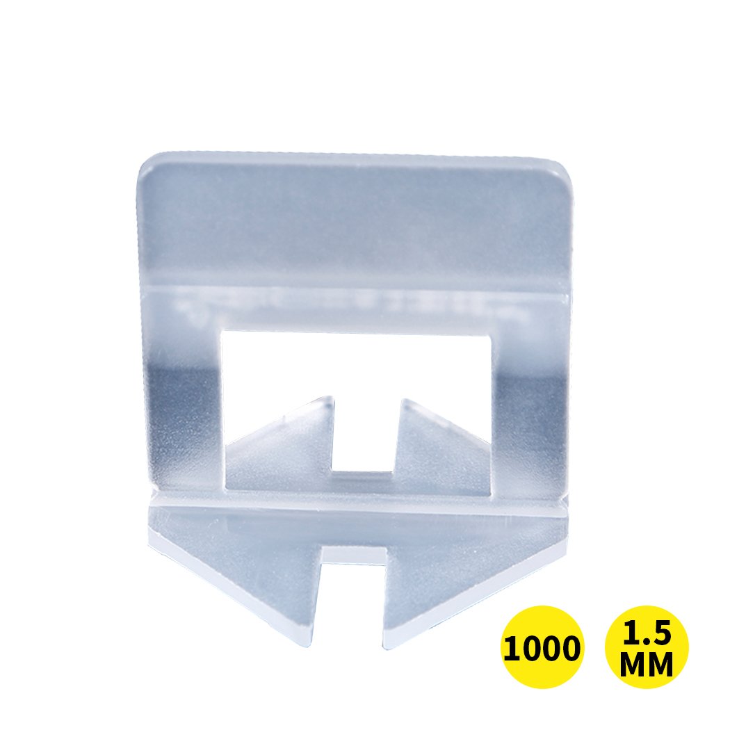 1000x 1.5MM Tile Leveling System Clips in white, designed for precise tile alignment and installation efficiency.