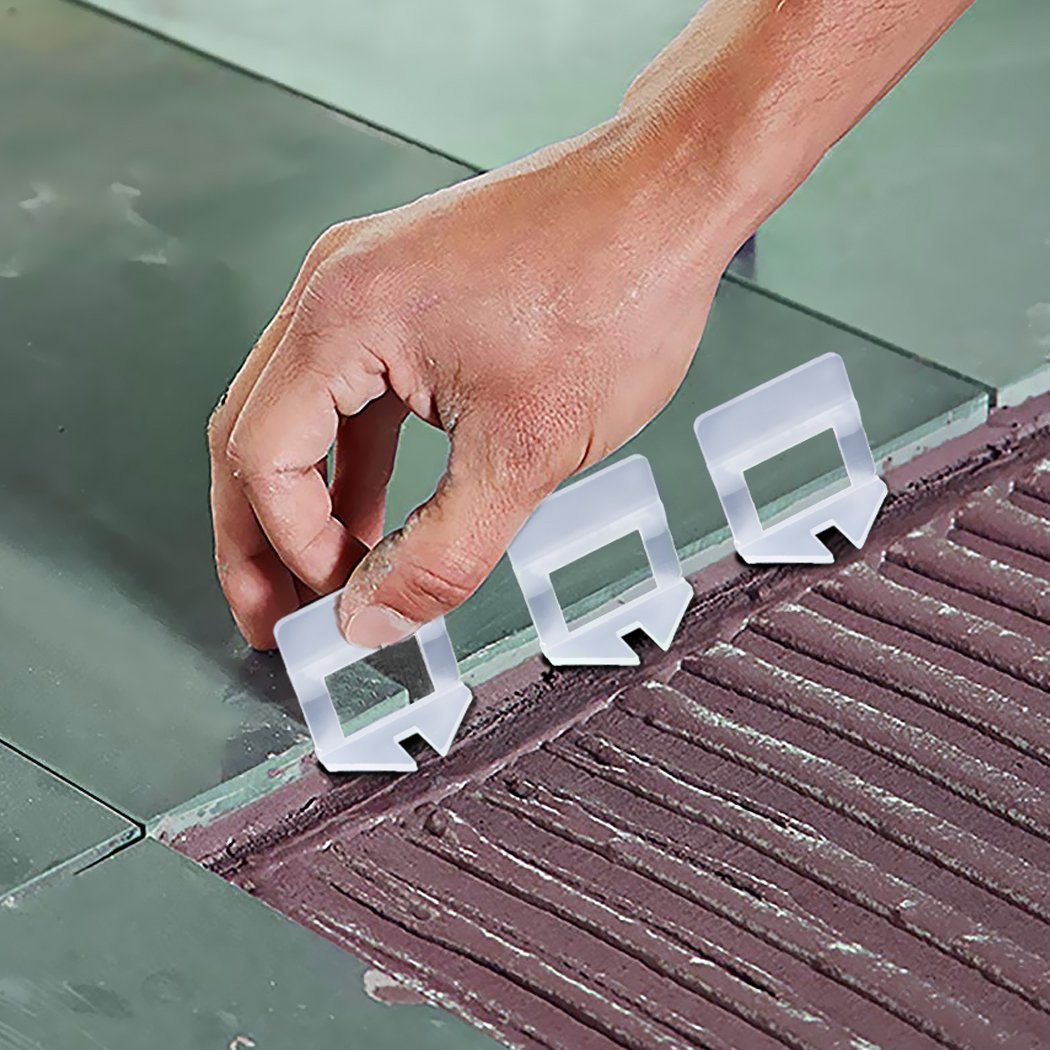 1000x 1.5MM Tile Leveling System Clips in white, designed for precise tile alignment and installation efficiency.