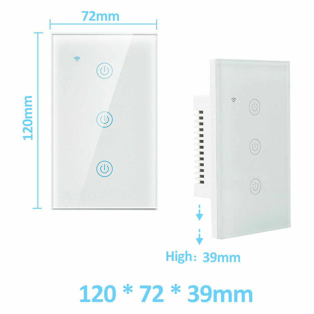 1/2/3/4 Gang WiFi Smart Wall Touch Light Switch with a sleek glass panel design, suitable for modern homes.
