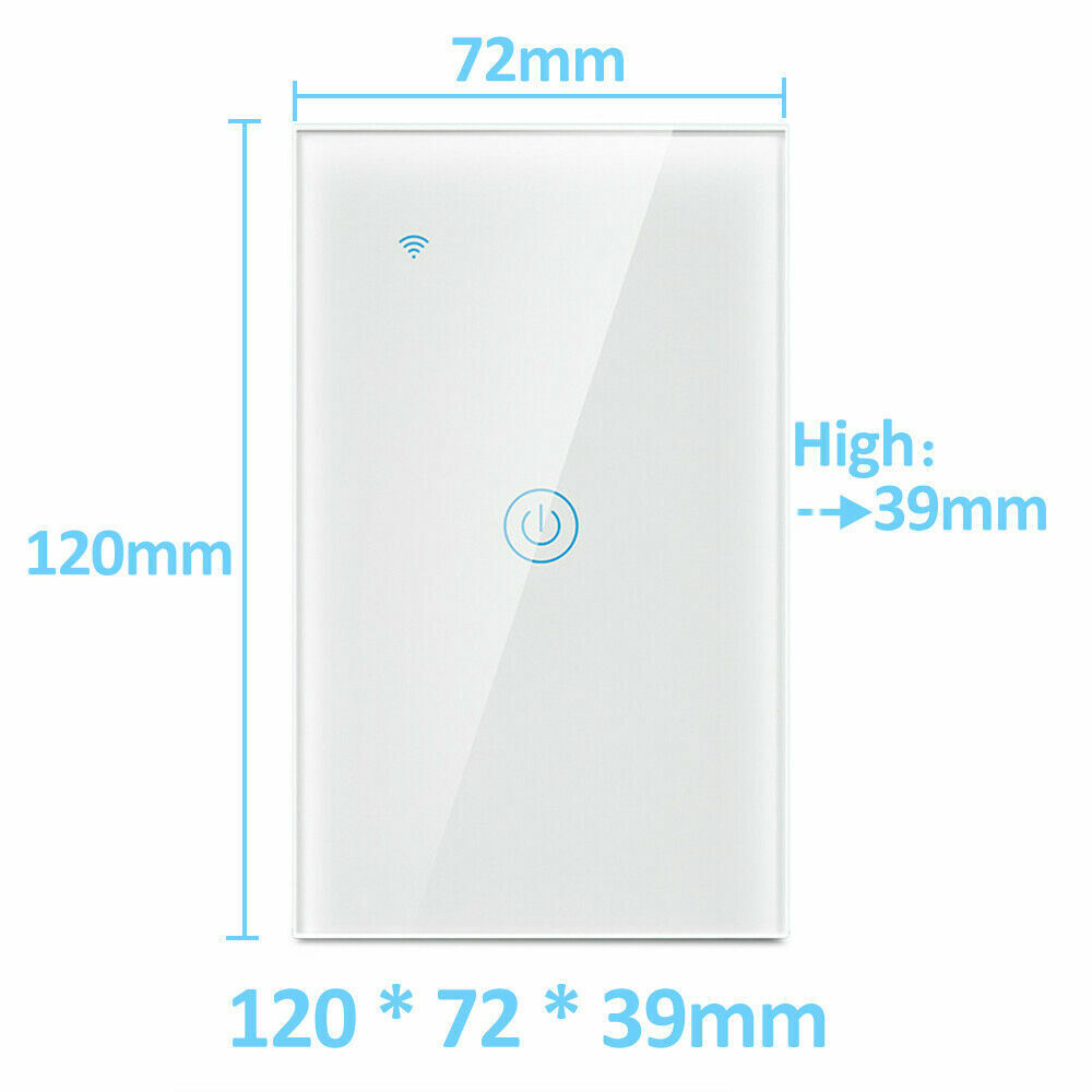 1/2/3/4 Gang WiFi Smart Wall Touch Light Switch with a sleek glass panel design, suitable for modern homes.