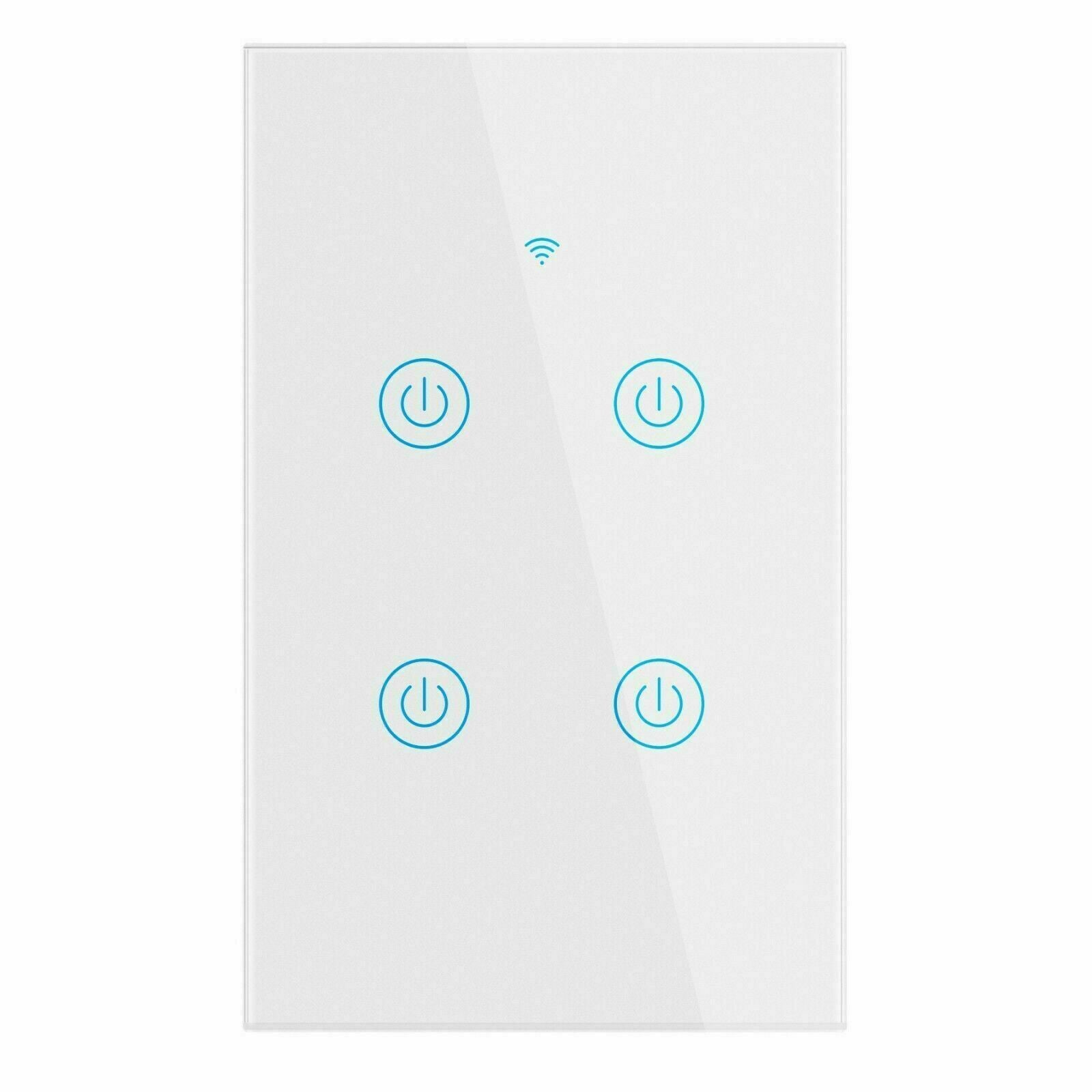 1/2/3/4 Gang WiFi Smart Wall Touch Light Switch with a sleek glass panel design, suitable for modern homes.