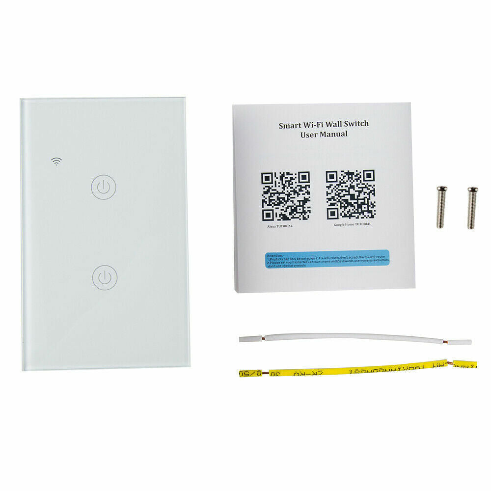 1/2/3/4 Gang WiFi Smart Wall Touch Light Switch with a sleek glass panel design, suitable for modern homes.