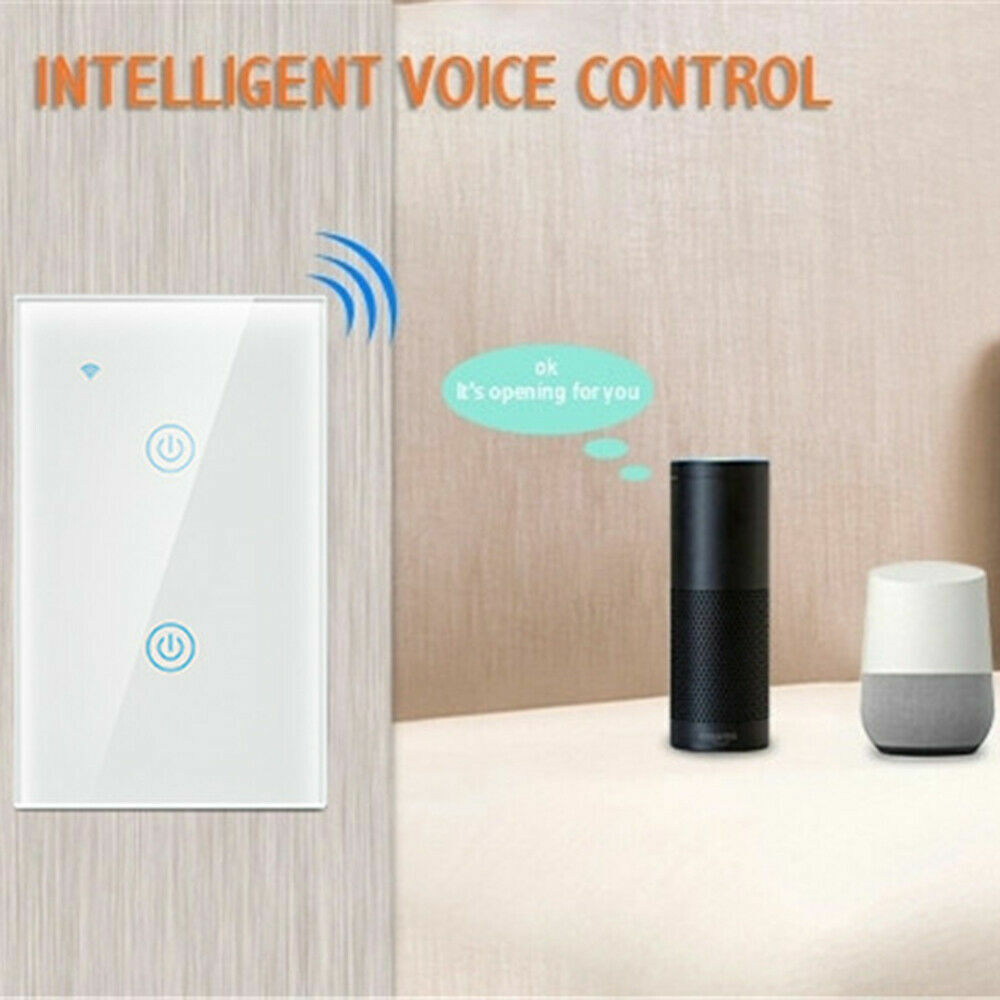 1/2/3/4 Gang WiFi Smart Wall Touch Light Switch with a sleek glass panel design, suitable for modern homes.