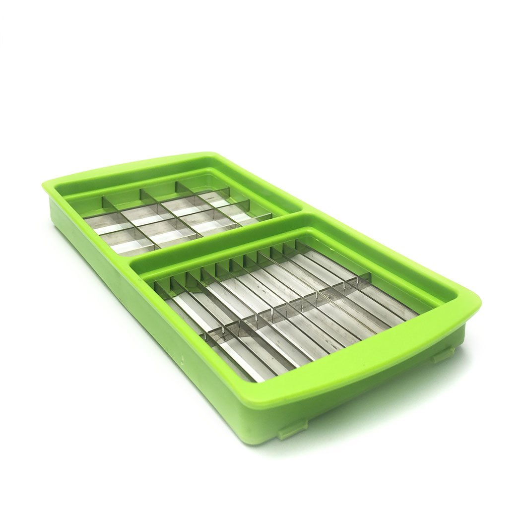 A 13 in 1 Food Slicer Dicer Nicer showcasing various cutting blades and a transparent container for food preparation.