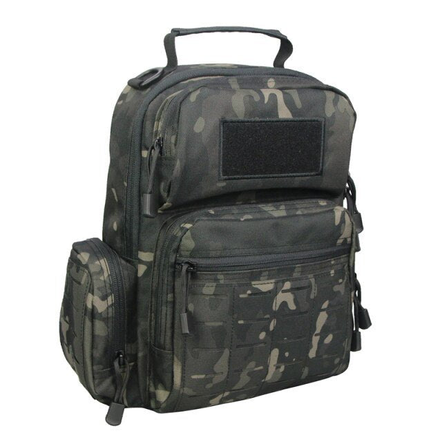 A 13-inch tactical shoulder bag designed for military and outdoor use, featuring a large capacity and durable nylon material.