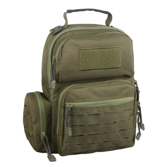 A 13-inch tactical shoulder bag designed for military and outdoor use, featuring a large capacity and durable nylon material.