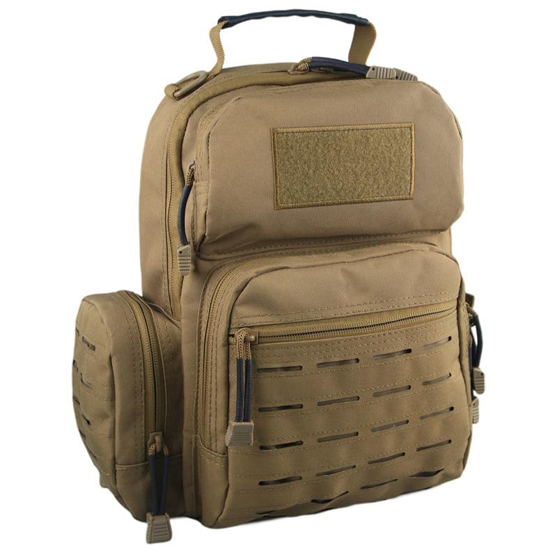 A 13-inch tactical shoulder bag designed for military and outdoor use, featuring a large capacity and durable nylon material.