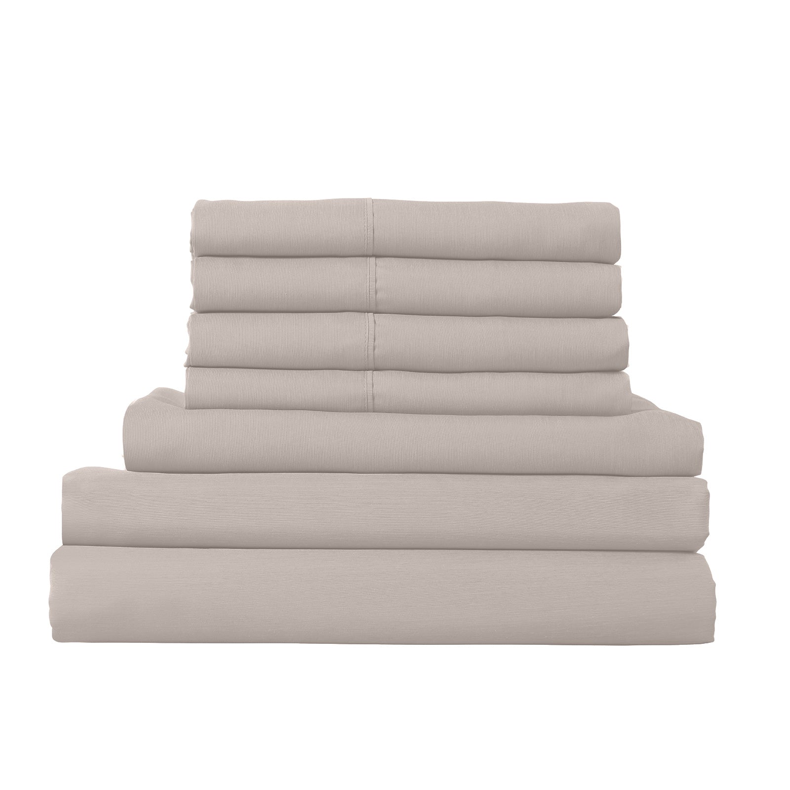 1500 Thread Count 6 Piece Bedding Set with Duck Feather Down Pillows, showcasing luxurious fabric and plush pillows.