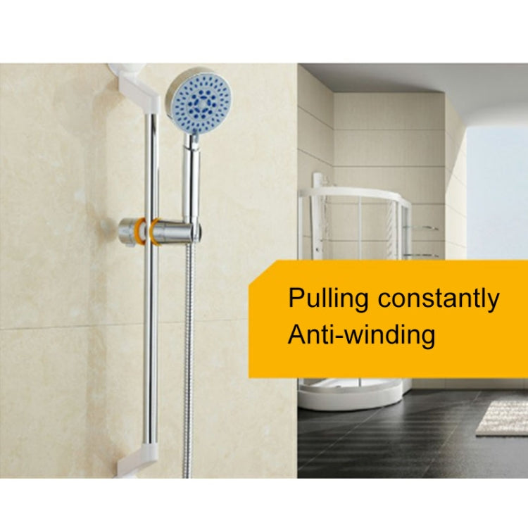 1.5m Flexible Stainless Steel Showerhead Hose Pipe with double interlock design and silicone sealing rings, showcasing its durable construction.