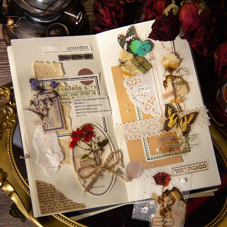 15 pieces of PET butterfly flower stickers in a pack, showcasing vibrant colors and intricate designs, perfect for DIY projects.