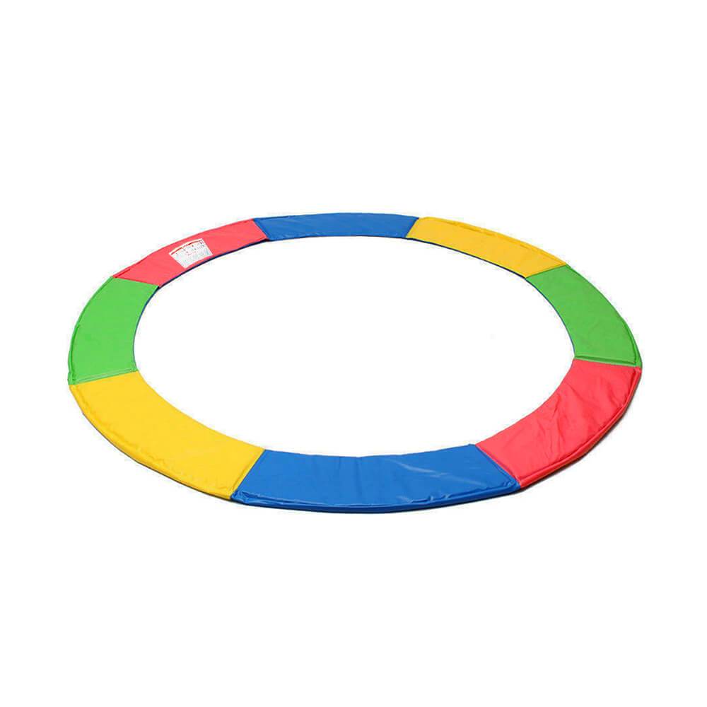16 FT Kids Trampoline Pad Replacement Mat in rainbow color, showcasing its durable and waterproof design.