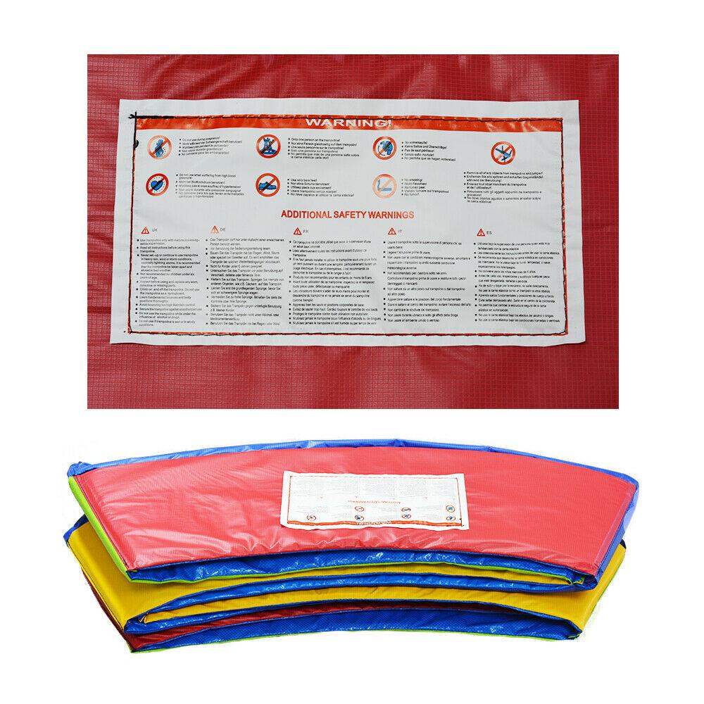 16 FT Kids Trampoline Pad Replacement Mat in rainbow color, showcasing its durable and waterproof design.