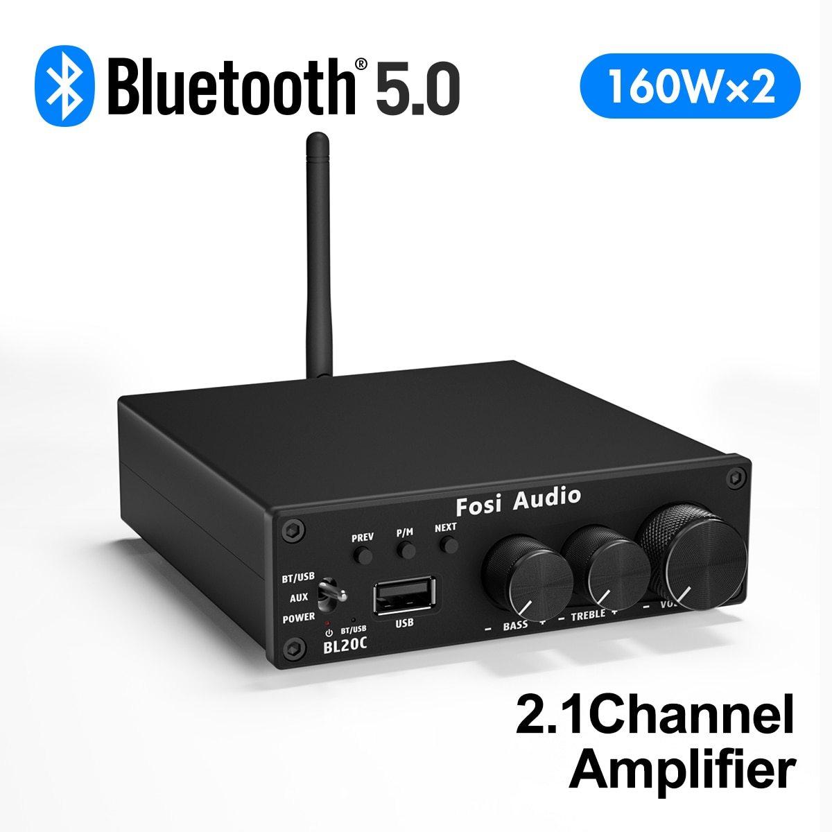 160W BL20C Bluetooth Antenna Power Amplifier with U-disk player, designed for home audio systems.