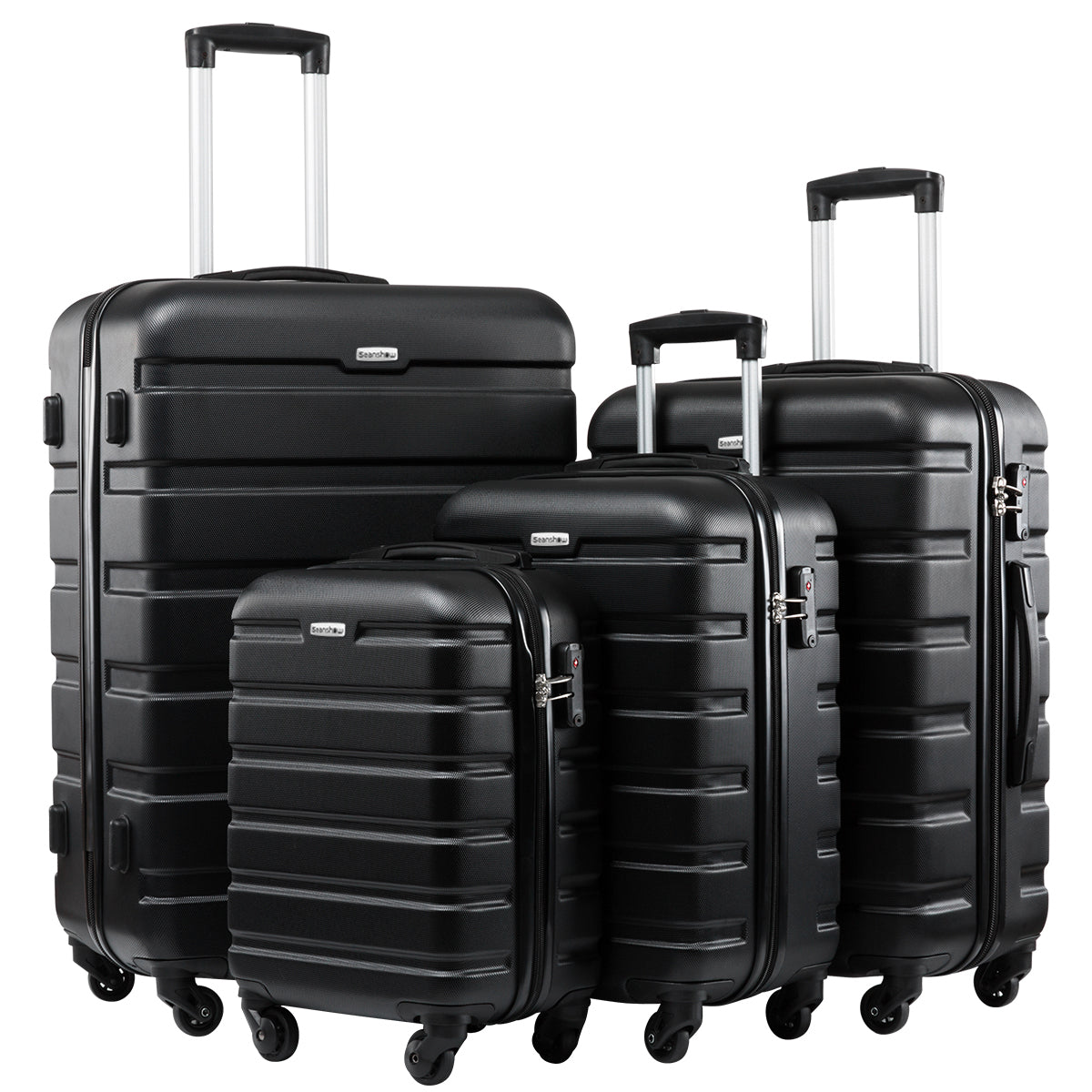 A stylish 16/20/24/28 inch luggage set on wheels, showcasing durable polyester material and a sleek design, perfect for all travelers.