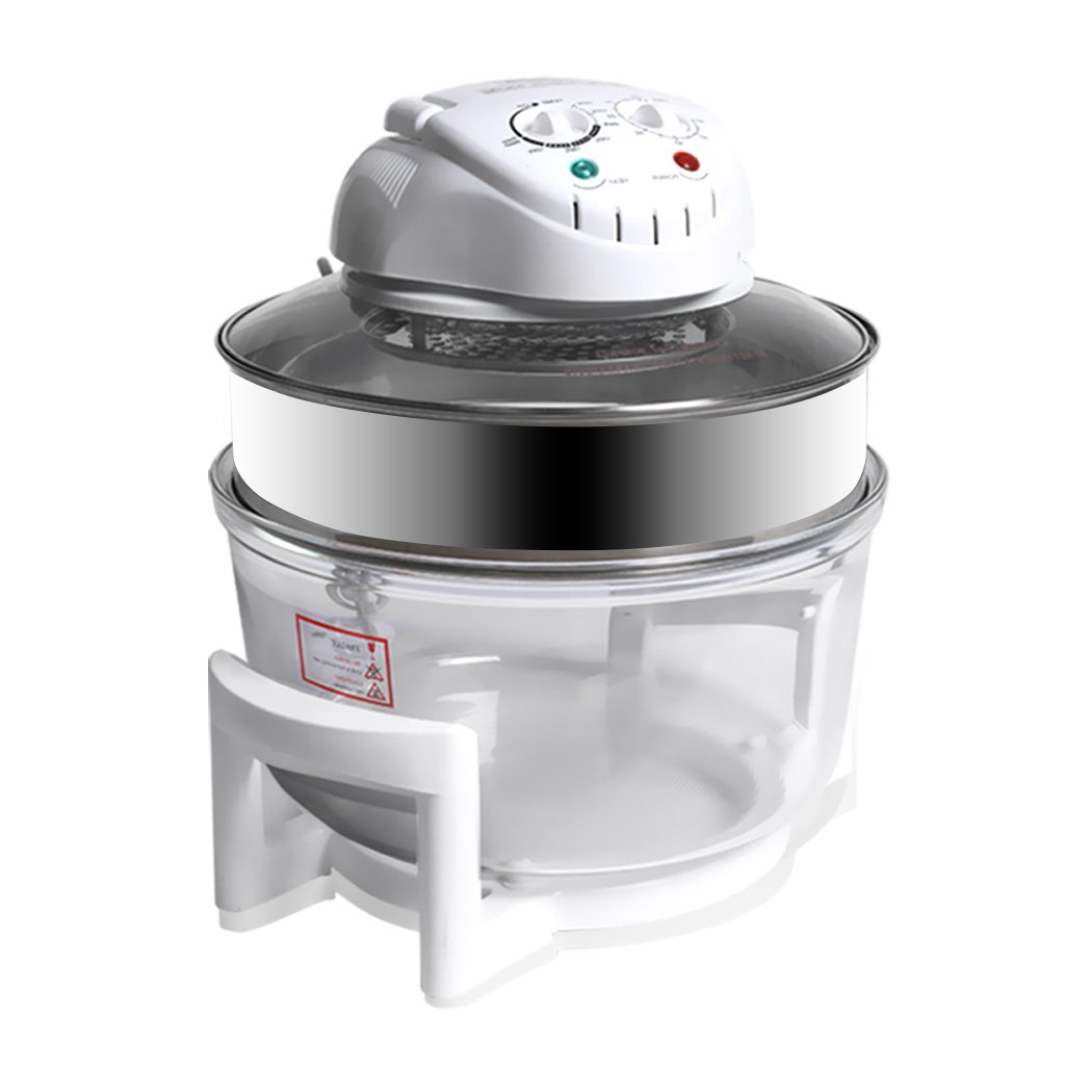 17L Turbo Convection Oven Halogen Cooker with transparent bowl and accessories, showcasing its sleek design and modern features.