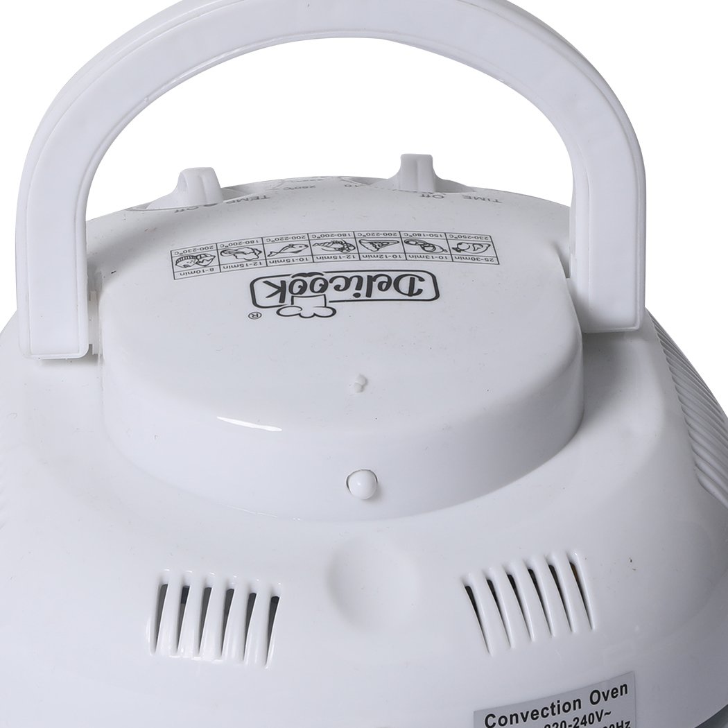 17L Turbo Convection Oven Halogen Cooker with transparent bowl and accessories, showcasing its sleek design and modern features.