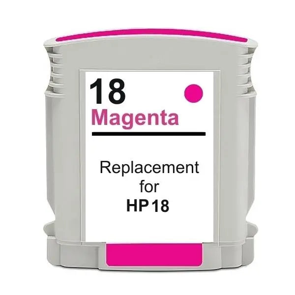 18 #18 Magenta High Capacity Remanufactured Inkjet Cartridge, showcasing vibrant magenta color and premium quality design.