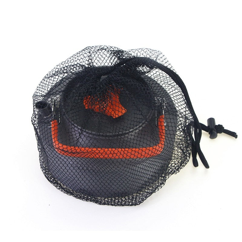 1.1L Camping Water Kettle made of aluminium alloy, perfect for outdoor coffee and cooking, shown in a natural setting.