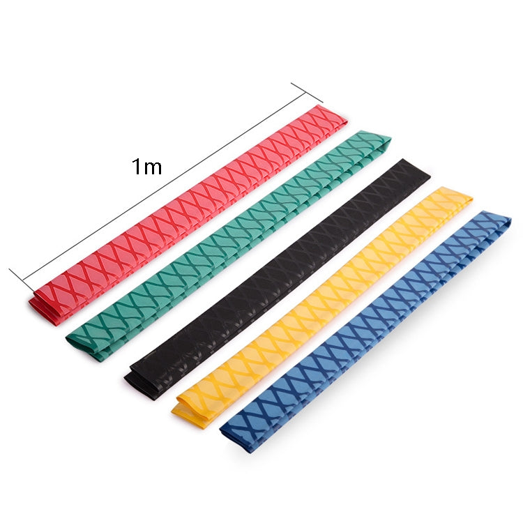 1m Fish Rod Heat Shrinkable Insulation showcasing its non-slip grip and various caliber sizes.