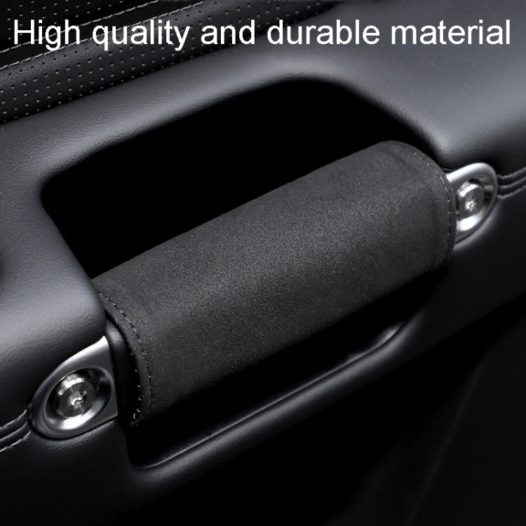 Car Door Handle Decorative Anti-Scratch Cover made of fur, showcasing its stylish design and comfortable grip.