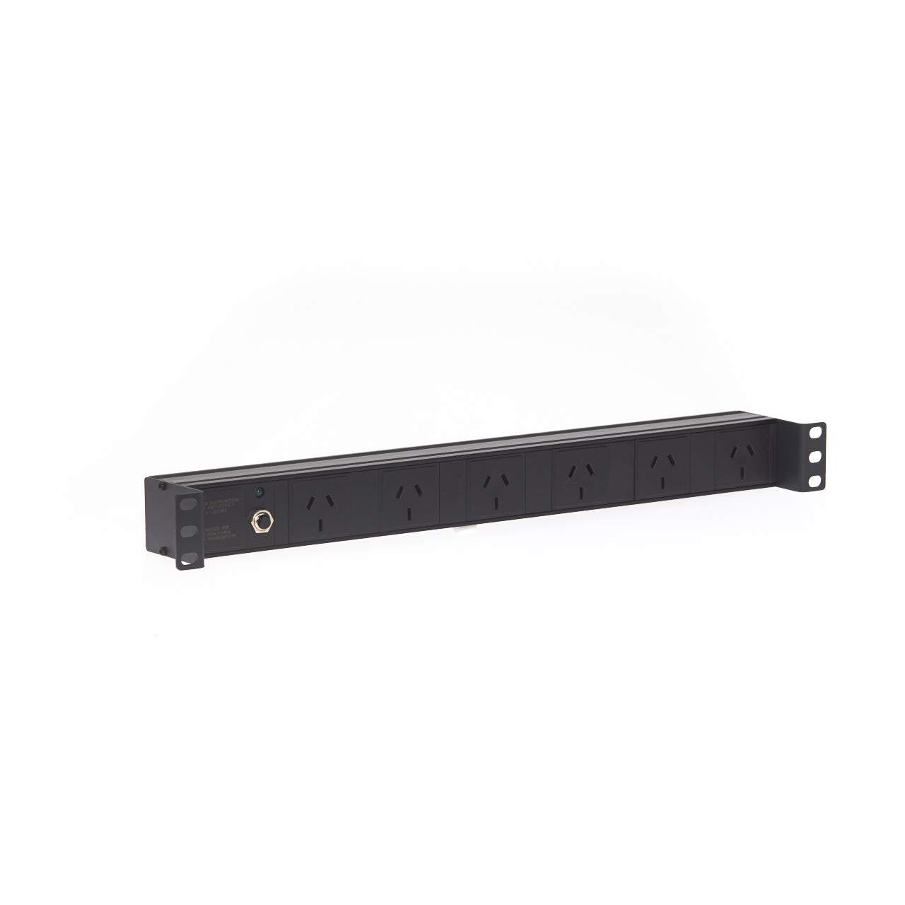1RU 6 Way GPO Recessed Rack Mount PDU Power Rail with six Australian 3-Pin outlets and a 2m power cable, designed for server racks.