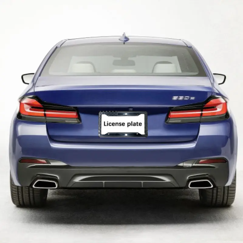 Black 3D USA American Flag License Plate Frame Holder showcasing embossed stars and stripes design.