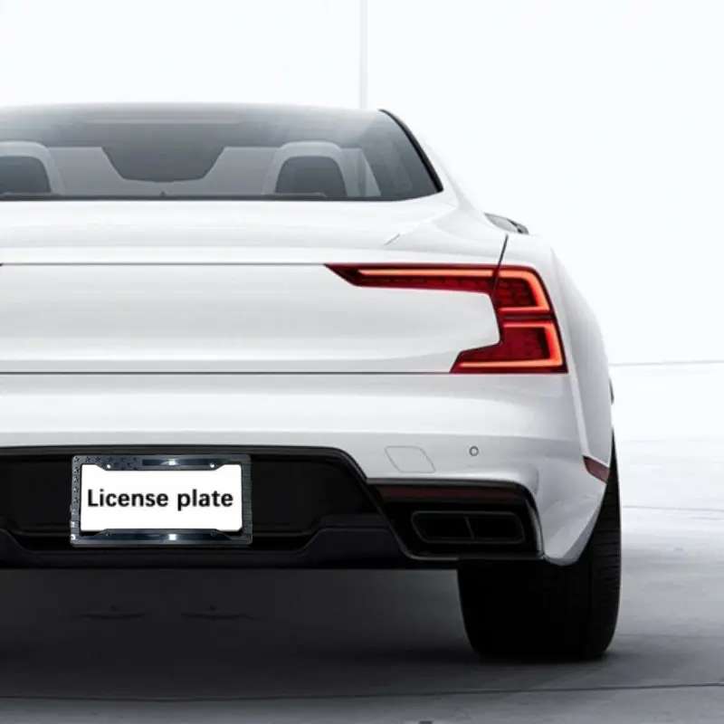 Black 3D USA American Flag License Plate Frame Holder showcasing embossed stars and stripes design.