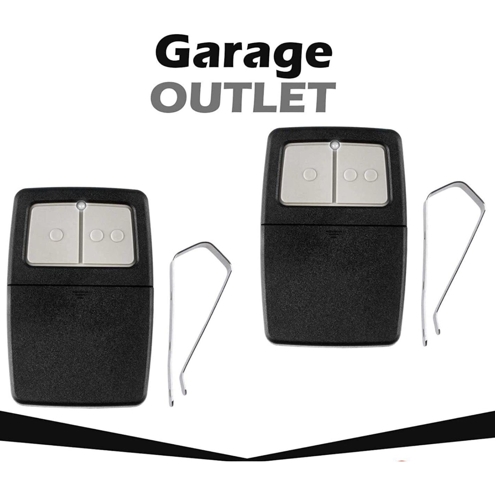 2 For Universal Clicker 375LM 375UT KLIK1U Garage Door Opener Remote with visor clip and illuminated buttons.