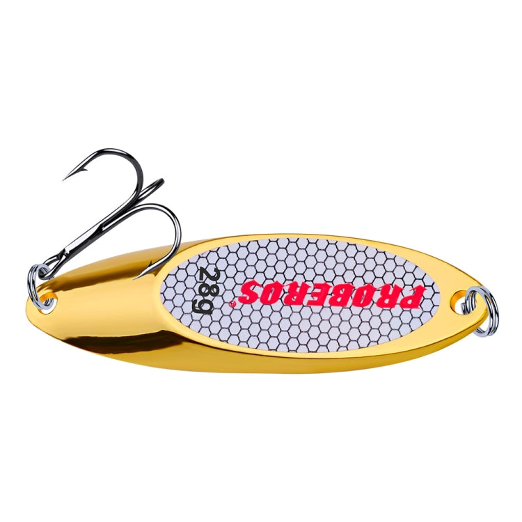 Two pieces of 28g PROBEROS DW342 VIB metal sequins lure in gold color, designed for fishing in freshwater and seawater.