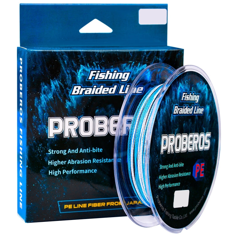 2 PCS PROBEROS 4 Edits 100M Strong Horse Fish Line displayed with packaging, showcasing its durable PE material and 4-strand braiding.