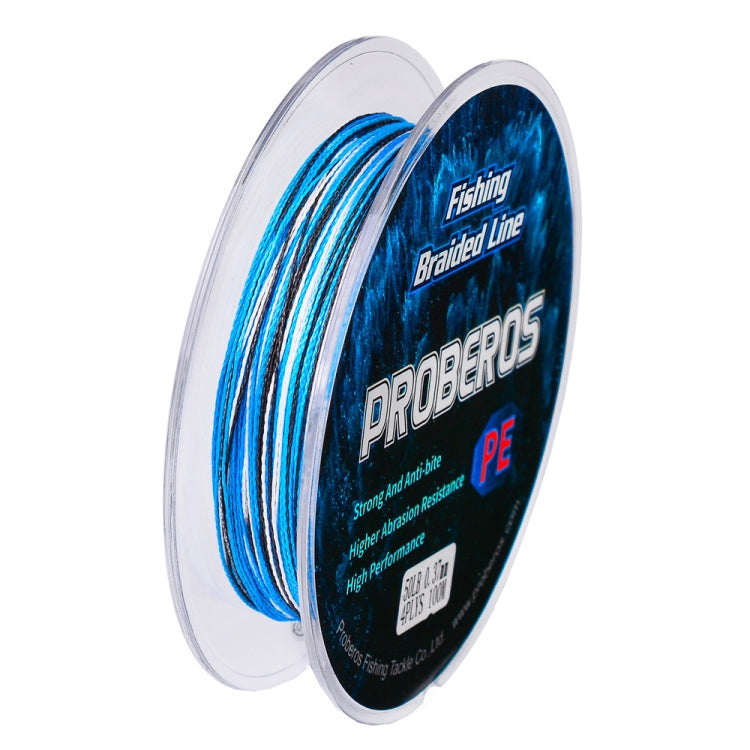 2 PCS PROBEROS 4 Edits 100M Strong Horse Fish Line displayed with packaging, showcasing its durable PE material and 4-strand braiding.