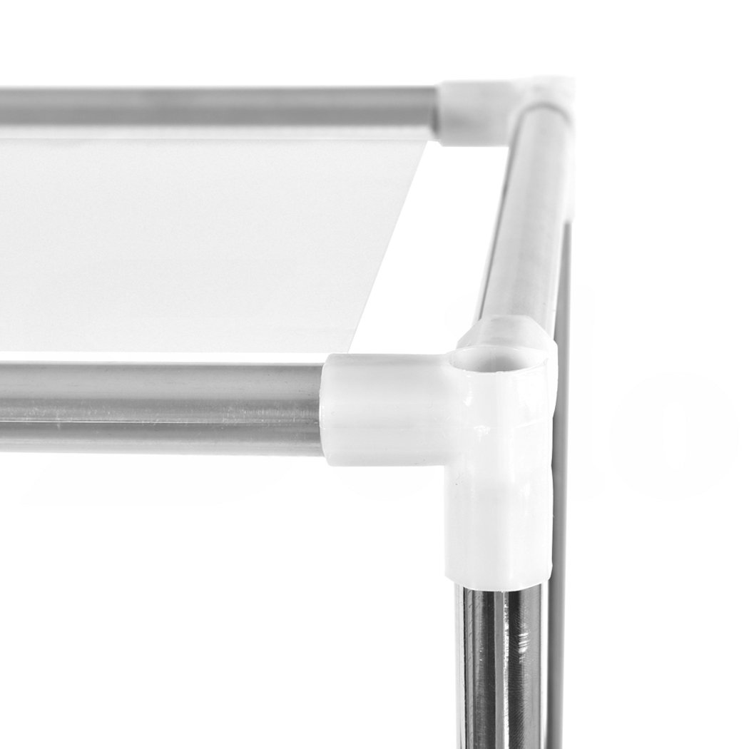 2 Tier Toilet Bathroom Laundry Rack Shelf Unit made of stainless steel, designed to fit above washing machines for extra storage.